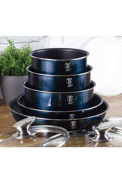 Berlinger Cookware set with removable handle 12 pcs Aquamarine Metallic Line