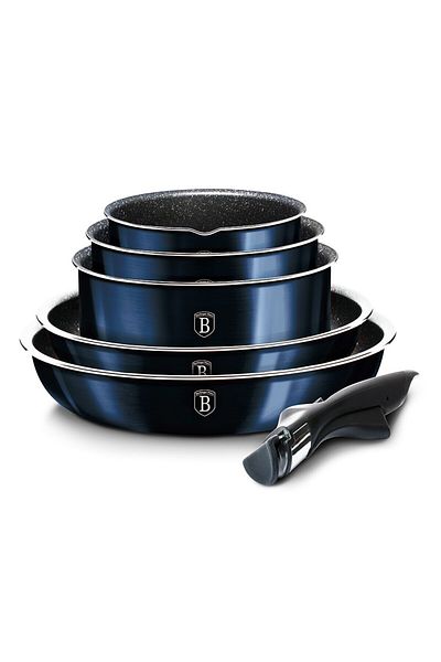 Berlinger Cookware set with removable handle 12 pcs Aquamarine Metallic Line