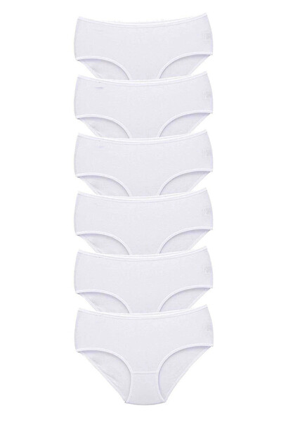 Asist Secret Magic ASM1131 6 lı Kadın Beyaz Pamuklu Bato Külot