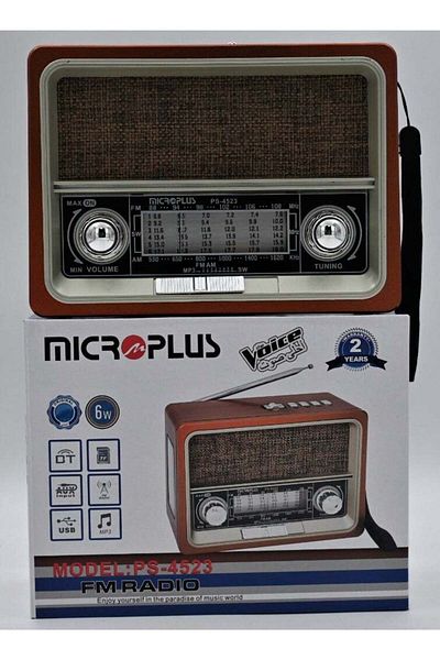 Micro Plus Microplus Rechargeable Radio Recorder Equipped with AUX / USB Port / Bluetooth / FM / SD Card 6W Bro