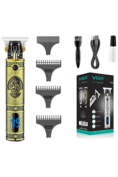 VGR V-228 Cordless Electric Hair Clipper with Digital Display - Gold