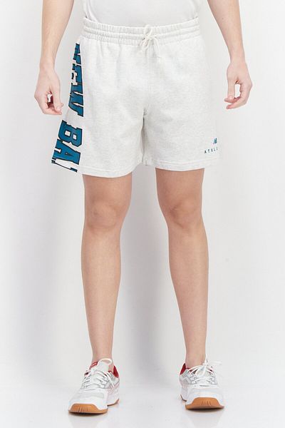 New Balance Men Sportswear Fit Graphics Training Short, Grey/Off White