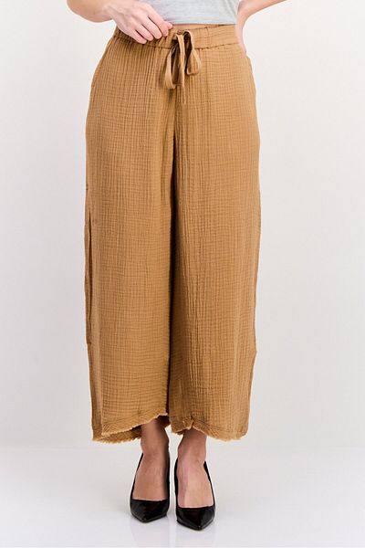 Eileen Fisher Women Petite Textured Crop Pants, Brown