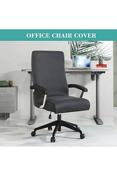 Choice أغطية كراسي مكتب من سباندكس مطاطية رمادية داكنة مقاومة للاتساخ، غطاء ك...