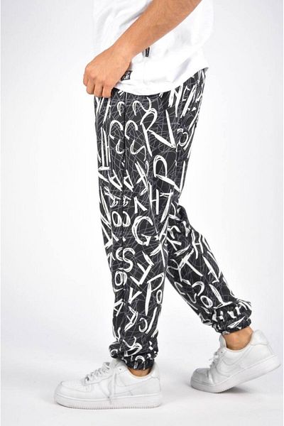 SUPERBLUE Ανδρικό παντελόνι Jogger με μοτίβο με εύκαμπτο χαλαρό καπνιστό