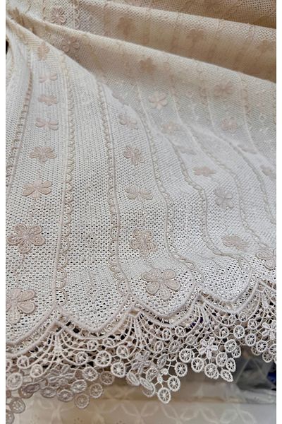 ODDA TASARIM ATÖLYESİ 100% Cotton Hand-Knitted Six-Processed Cream Cover-Seat Fabric-Dress Fabric