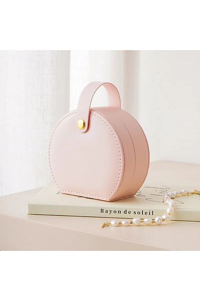 Choice Pink Mini Jewelry Organizer Display Travel Jewelry Case Boxes Earrings Necklace Ring Portable Handba