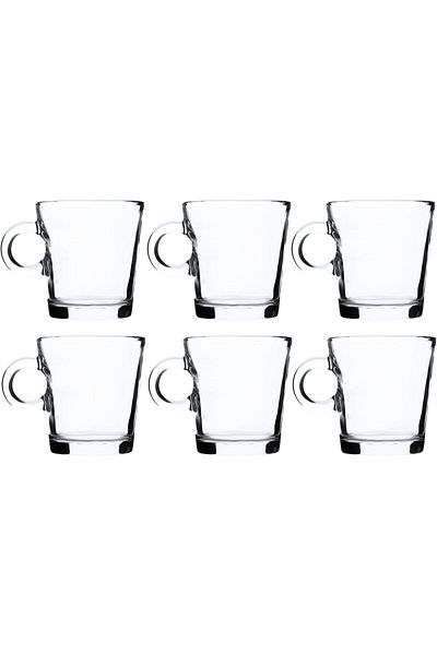 ALSAIF 6-pieces Glass Cup Set, Designed With A Wide Opening And A Stable Base, 220ml
