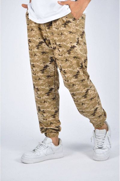 SUPERBLUE Ανδρικό παντελόνι Jogger με μοτίβο παραλλαγής ελαστικό μπεζ