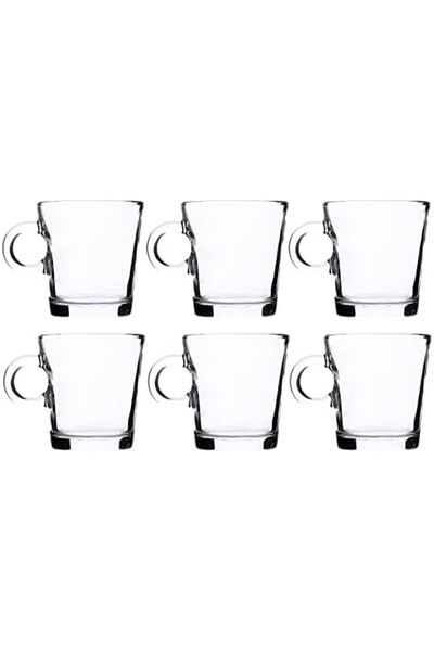 ALSAIF 6-pieces Glass Cup Set, Designed With A Wide Opening And A Stable Base, 220ml