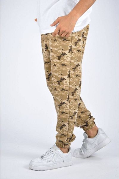 SUPERBLUE Ανδρικό παντελόνι Jogger με μοτίβο παραλλαγής ελαστικό μπεζ