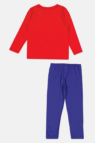 Sergio Tacchini Toddlers Boy 2 Pieces Brand Logo Pajamas Top And Bottom Set, Blue