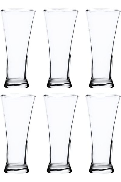 ALSAIF 6-pieces Glass Cup Set, Designed With A Wide Opening And A Stable Base, 345ml