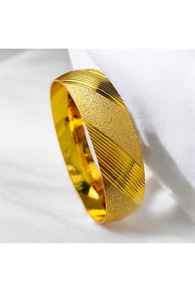 xesha 3 Adet Altın Kaplama Kumlu ve Çizgi Desenli Bilezik 2 Yıl Garantili Kuy...