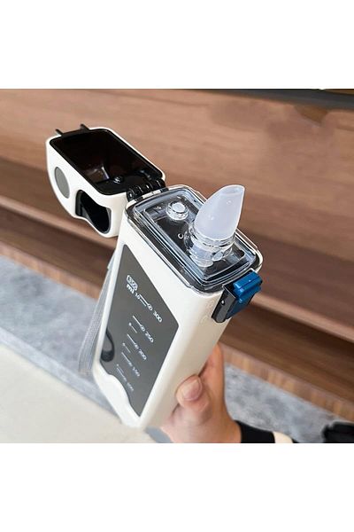 style iconic Flip-top Portable Square Plastic Water Bottle, 350ml, Food-grade,
