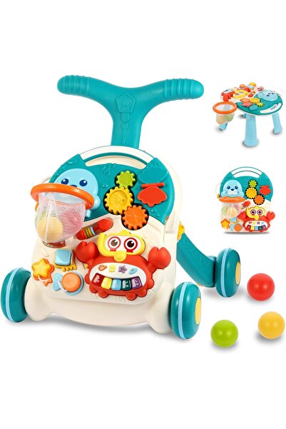 huanger مشاية تعليمية من ماي سوك، للأولاد والبنات، 2 في 1 مع مركز أنشطة وموسيقى