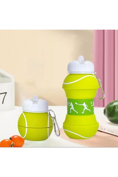 style iconic Collapsible Basketball Water Bottle Foldable & Leak Proof for Kids (450ml)