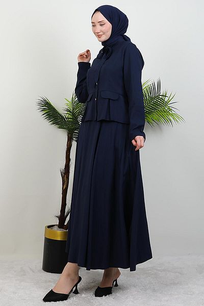 GİYZAMİLA Σετ φούστα Navy Blue Tansel