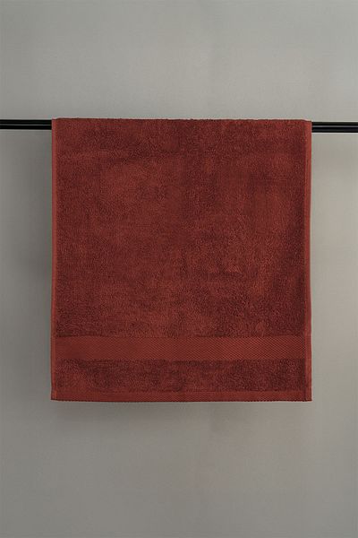 Arelina Textile Bamboo Sofia Border Red 50x90 Bath Towel