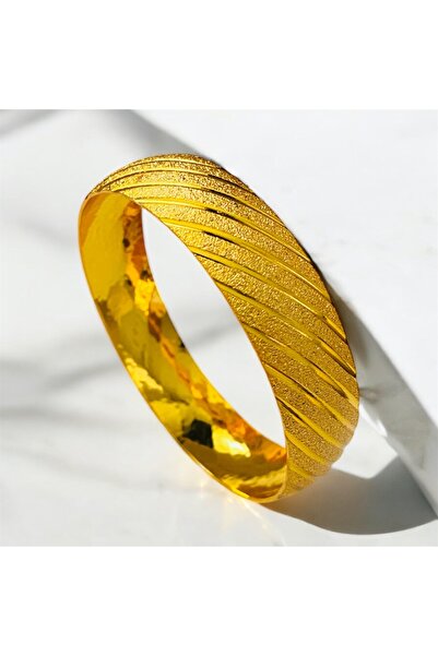 xesha 5 Adet Altın Kaplama Çizgi Desenli Bilezik Kararma Solma Yapmaz 2 Yıl G...