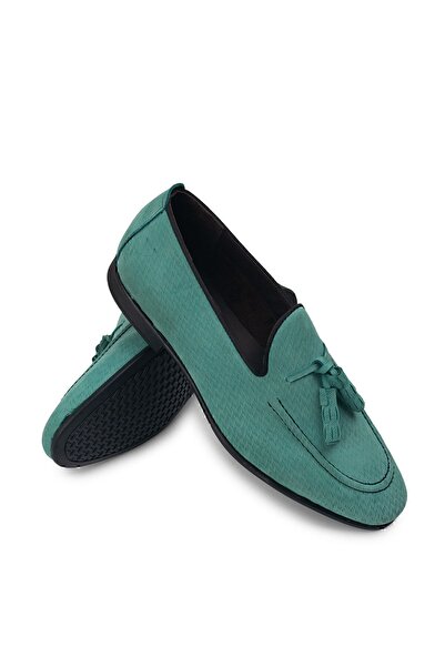 Deery Зелені чоловічі мокасини з натурального нубуку