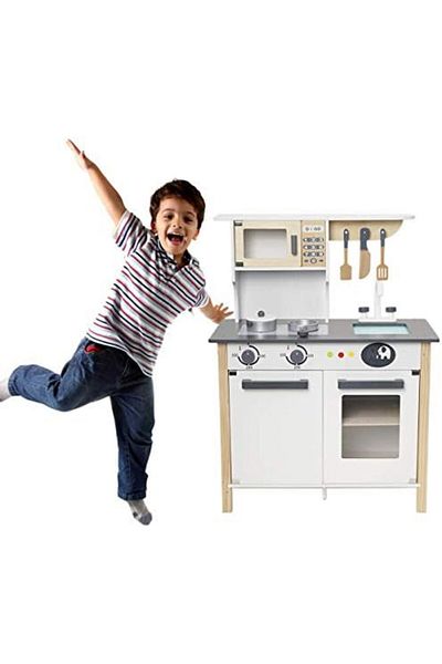 Star Kids Wooden Kitchen Play Set for Kids with Kitchen Accessories - Best Toys Gift for Boys and Girls