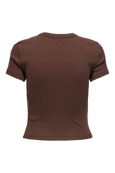 ONLY ONLVAL S/S O-NECK TOP CC JRS Γυναικείο καφέ μπλουζάκι - O15339774