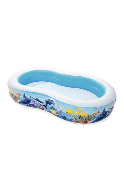 BESTWAY Family Inflatable Pool - Oval Shape, 262 x 157 x 46 cm, Blue - 26-54118
