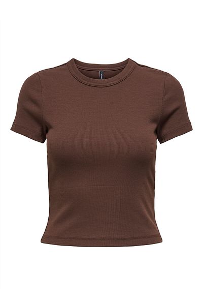 ONLY ONLVAL S/S O-NECK TOP CC JRS Γυναικείο καφέ μπλουζάκι - O15339774