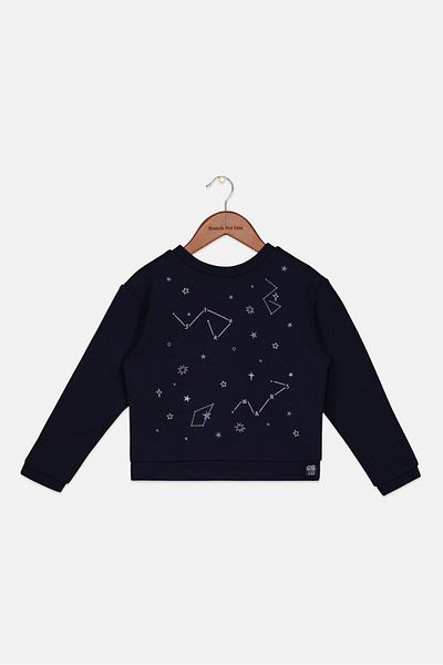IKKS Toddlers Girl Back To Back Textured Sweatshirt, Silver