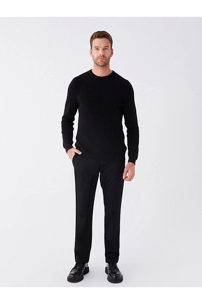 LC Waikiki Ανδρικό παντελόνι Chino LCWAIKIKI Classic Black Standard Fit