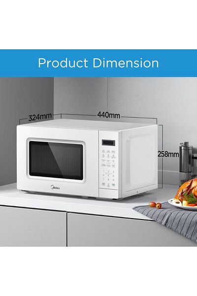 Midea Microwave Oven – 20 Liters – 700 Watt – White - Em720c2gss