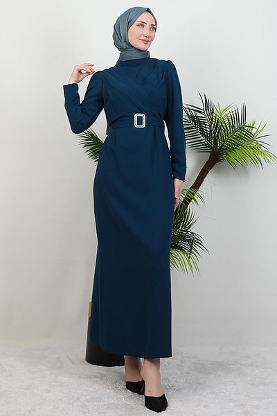 GİYZAMİLA Φόρεμα Petrol - Şura Hijab Fashion