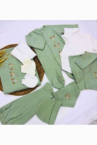 Bebitof Cute Puppies 10 Pcs, Hospital Outlet 1355 Beige & Green