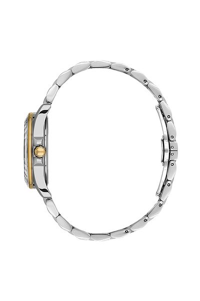 Essence Es6927Fe.220 Gold Yellow Silver Color Dial Stainless Steel Women Wrist Watch