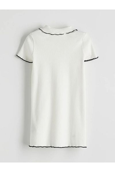 LC Waikiki Lcw Kids Ecru Polo Neck Girls Camisole Dress
