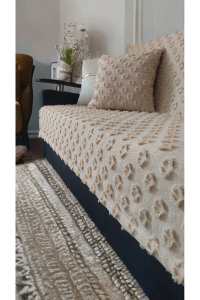 baladı home ev tekstil home collection ponpullu koltuk örtüsü yeni tarz alt kısım oturma yeri kapanıyor sadece ölçüm 80 x 190 cm