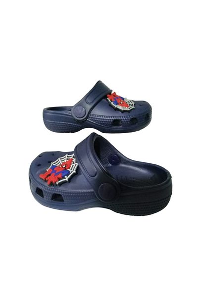 Akım Bebeluş Copil Culoare Albastru Marin Spiderman - Plasă Figurată Sandale Ortopedice Antiderapante Papuci