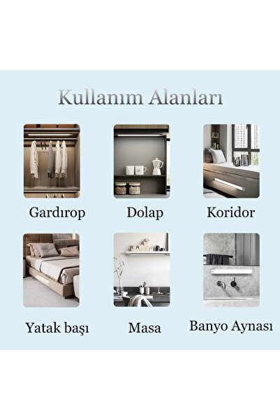 SHIPMENT 60 cm Hareket Sensörlü Alüminyum LED Lamba USB Şarj Mutfak Dolap Yatak odası Kitap okuma