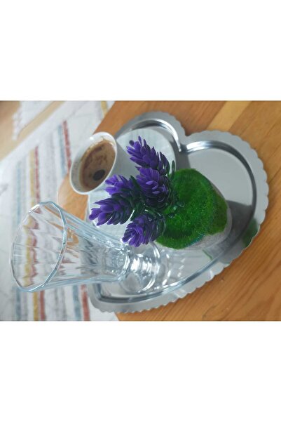 SUN INOX STORE 6 Adet Küçük Kalp Model Paslanmaz Dekoratif Çay Kahve Sunum Te...