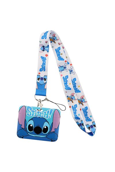Disney 27 Stitch Mickey Lanyard For Keys Chain Horizontal style ID Credit Card Cover Pass Mobile Phone Char