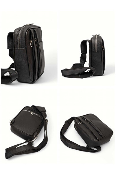 GOLDBAGS حقيبة جسم من الجلد الطبيعي