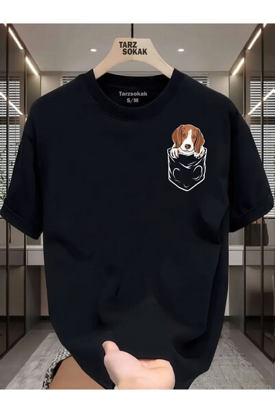 Tarzsokak Tricou UNISEX Cod 2 Dog Minimalis Print