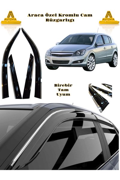 Autovia Opel Astra H Kasa 2004-2013 HB SD Kromlu Cam Rüzgarlığı 4lü