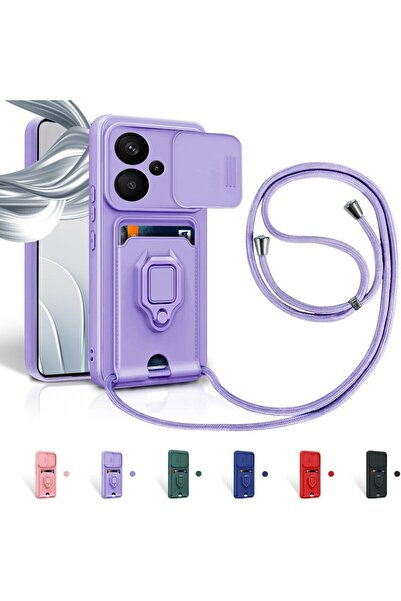 Rivor Xiaomi Redmi Note 13 Pro+ Plus Kılıf Kamera Koruma Sürgülü Kartvizit Ka...