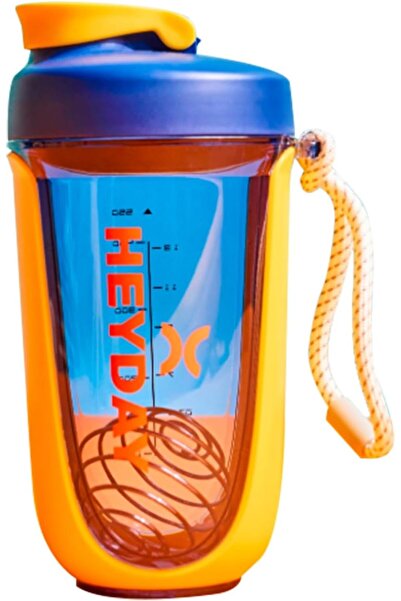 HEYDAY زجاجة رج مع بلاستيك تريتان خالٍ من مادة BPA مع كرة خلط من الفولاذ المق...