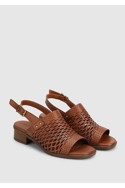 Eclipse Tan Leather Women's Flat Sandals