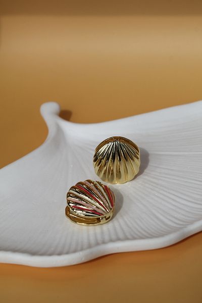 Luvix Design Colorful Striped Double-Sided Seashell Earrings
