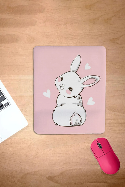 KARMAT Dikdörtgen, Pembe, Komik Tatlı Tavşan Deseni, Bilek Destekli, Konforlu...