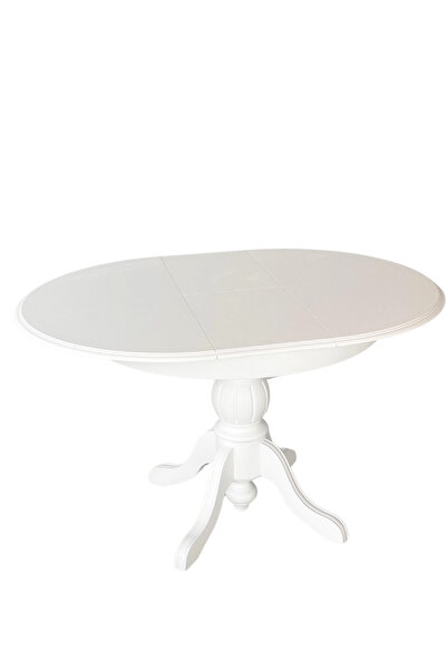 Woodenbend Roma Beyaz Ahşap Açılır Masa 100x100 cm (Açılınca 100x130) Lake, Modern Tasarım